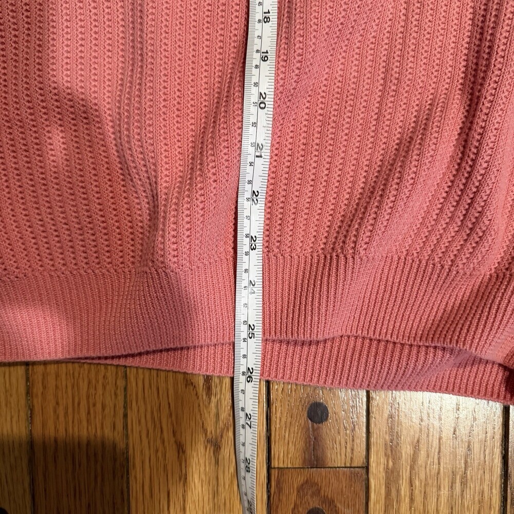 St Johns Bay Pink Ribbed Sweater Womens Medium Raglan Sleeve Cozy Pullover - Picture 8 of 8